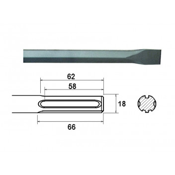 Faithfull SDS Max Chisel 400mm