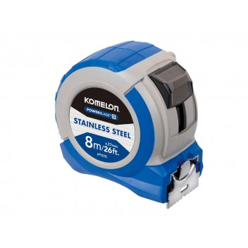 Komelon Stainless Steel PowerBlade Pocket Tape 8m/26ft (Width 27mm)