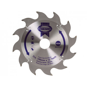 Faithfull TCT Circular Saw Blade 190 x 30mm x 12T POS