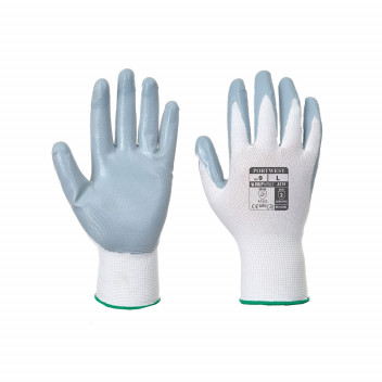 A319 Flexo Grip Nitrile Glove (with retail bag) Grey/White Large