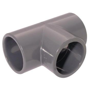 1.1/2\" ID SOLVENT EQUAL 90TEE ABS LGREY