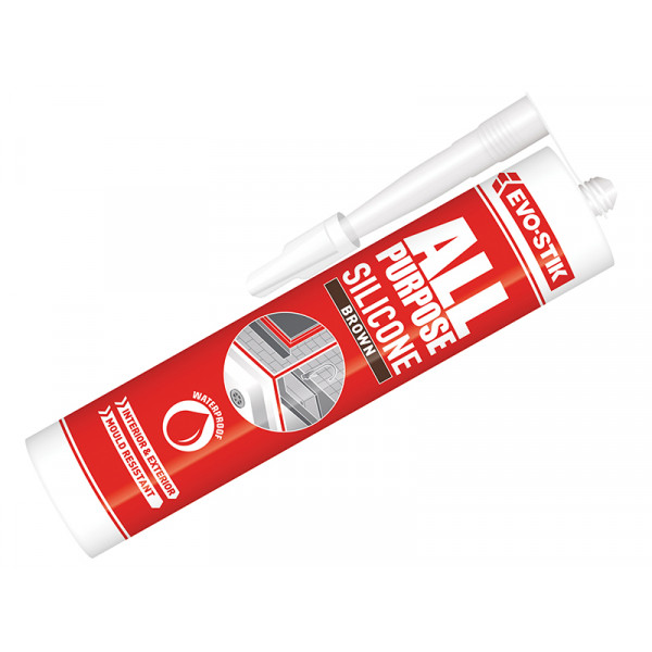 EVOSTIK 112889 All Purpose Flex Silicone Sealant Brown C20