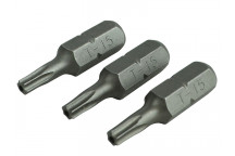 Faithfull Security S2 Grade Steel Screwdriver Bits T15S x 25mm (Pack 3)
