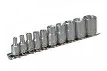 Teng M3814 Socket Clip Rail TX-E Set of 10 3/8in & 1/4in Drive