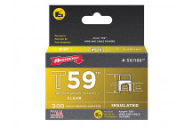 Arrow T59 Insulated Staples Clear 6 x 8mm Box 300