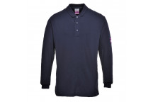 FR10 Flame Resistant Anti-Static Long Sleeve Polo Shirt Navy Large