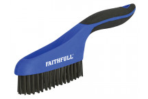 Faithfull Scratch Brush Soft Grip 4 x 16 Row Steel