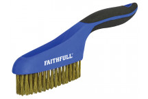Faithfull Scratch Brush Soft Grip 4 x 16 Row Brass