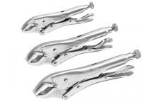 IRWIN Vise-Grip Curved Jaw Locking Pliers Set of 3 (5CR/7CR/10CR)