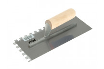 R.S.T. Notched Trowel 10mm Square Notches Wooden Handle 11 x 4.1/2in