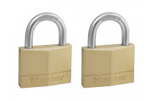 Master Lock Solid Brass 50mm Padlock 5-Pin - Keyed Alike x 2