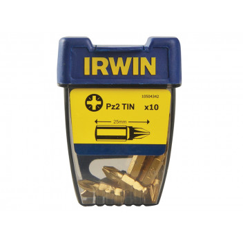 IRWIN Screwdriver Bits Pozidriv PZ2 25mm Titanium (Pack 10)