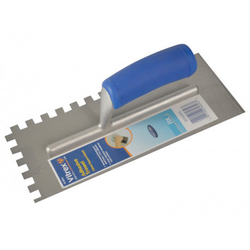 Vitrex Notched Adhesive Trowel Square 10mm Soft Grip Handle 11 x 4.1/2in