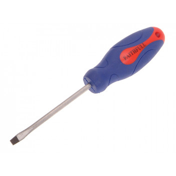 Faithfull Soft Grip Screwdriver Flared Slotted Tip 4.0 x 75mm