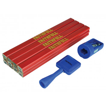 Faithfull Carpenter\'s Pencil Kit Red / Medium (Pack 12)