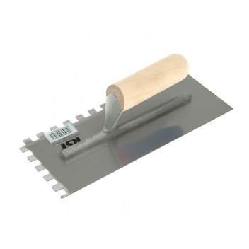 R.S.T. Notched Trowel 10mm Square Notches Wooden Handle 11 x 4.1/2in